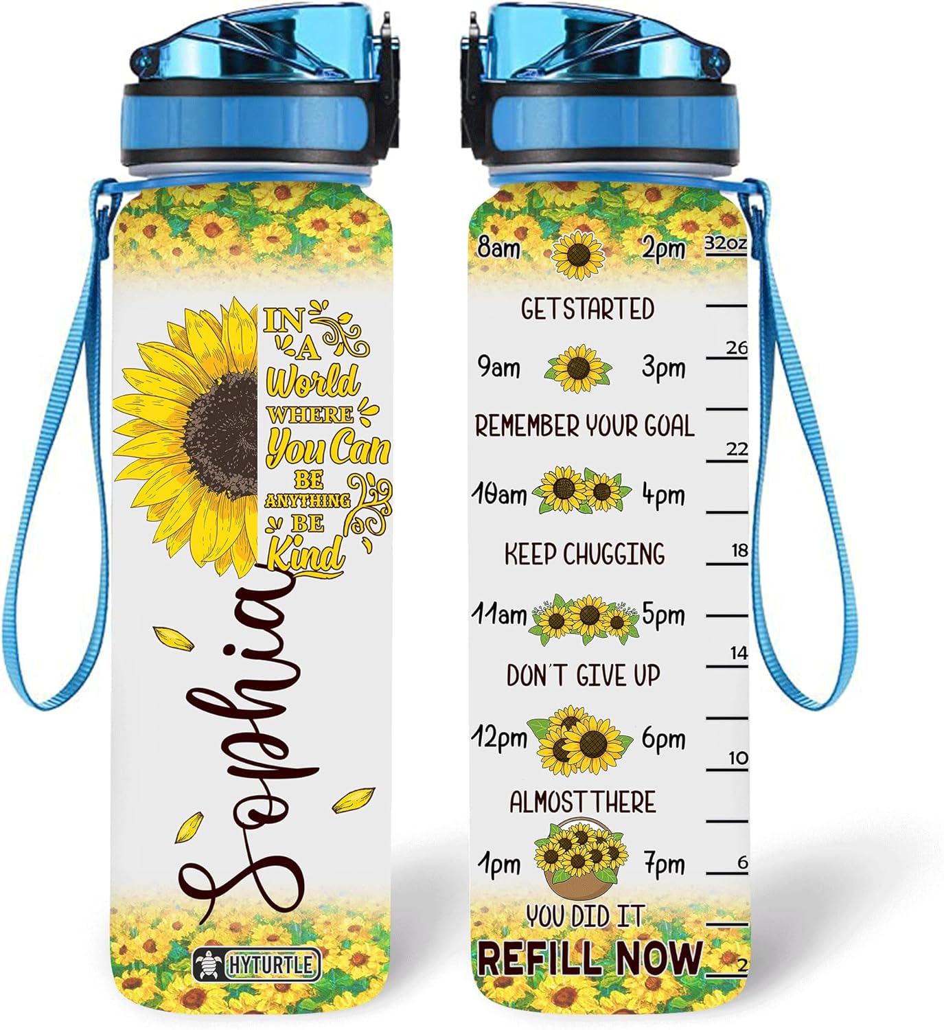 In A World Where You Can Be Anything - Personalized Water Tracker Bottle 32oz