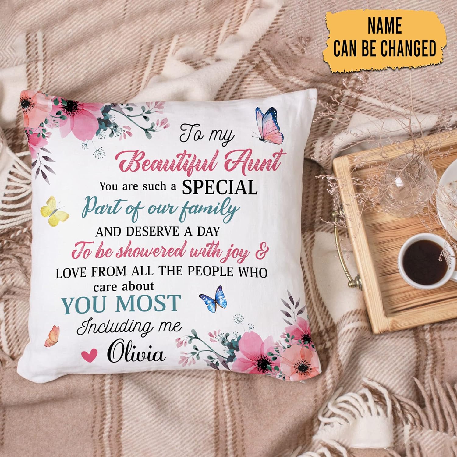 To My Beatifull Aunt - Personalized Pillow (Insert Included)