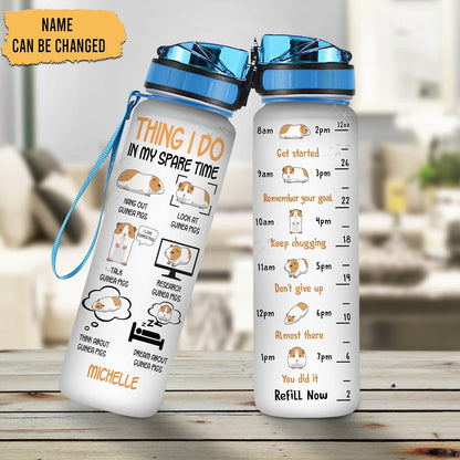 Guinea Pig Lover Water Bottle Tracker 32oz – Personalized Funny Gift for Pet Owners & Animal Lovers