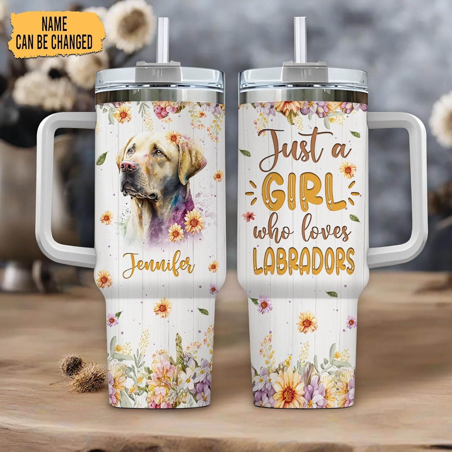 Just a Girl Who Loves Labrador - Personalized Tumbler 40oz with Straw