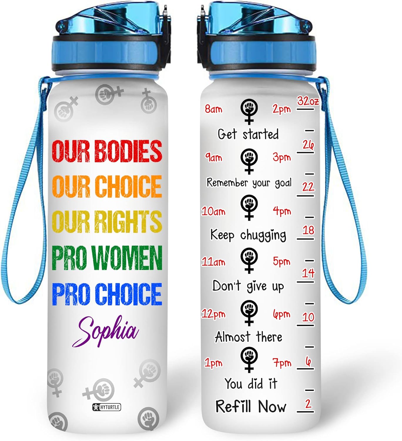 Pro Women - Personalized Water Tracker Bottle 32oz