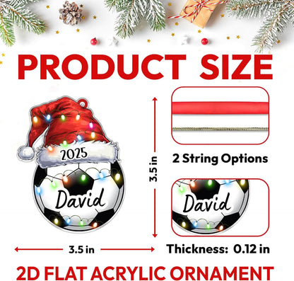 Soccer Player Cut Acrylic Ornament – Personalized Christmas Gift for Coach, Player, or Team Fan – Sports Keepsake Decor