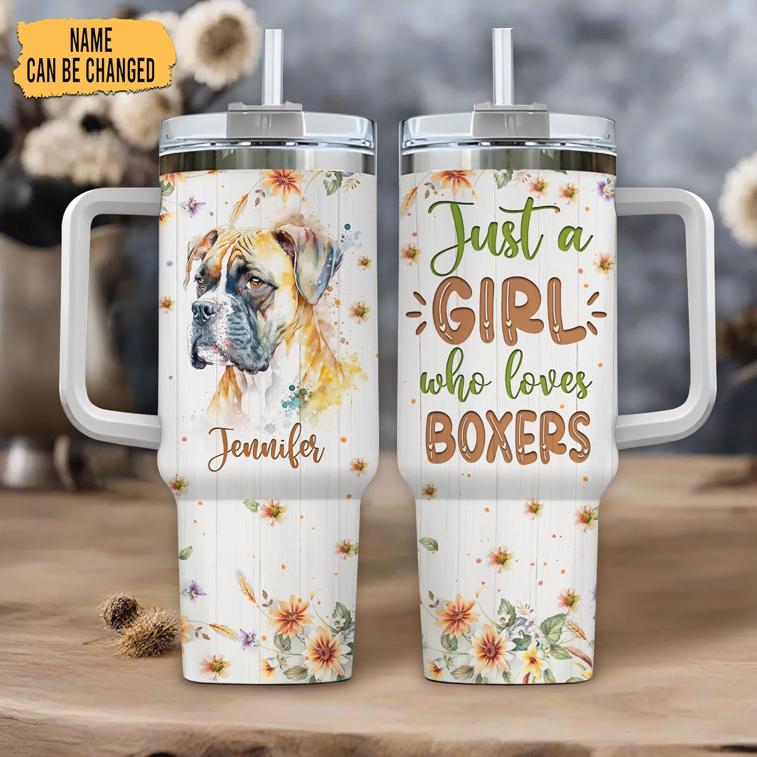 Just a Girl Who Loves Boxer - Personalized Tumbler 40oz with Straw