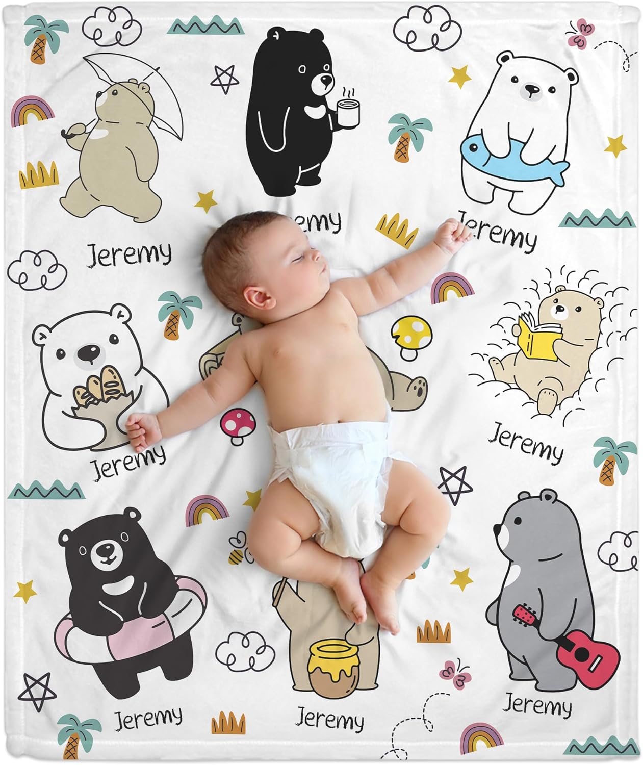 Bear Baby Blanket - Personalized Blanket