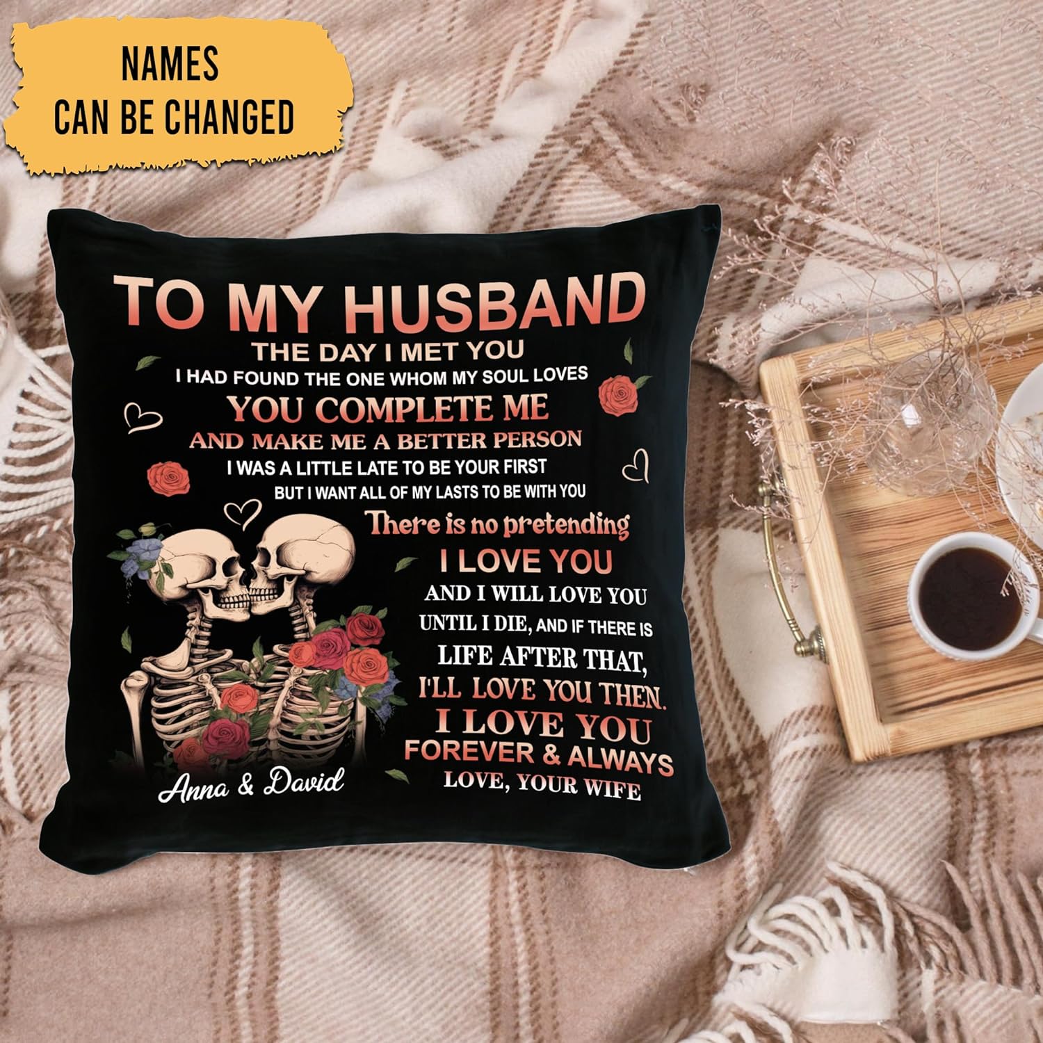 To My Husband - Personalized Pillow (Insert Included)