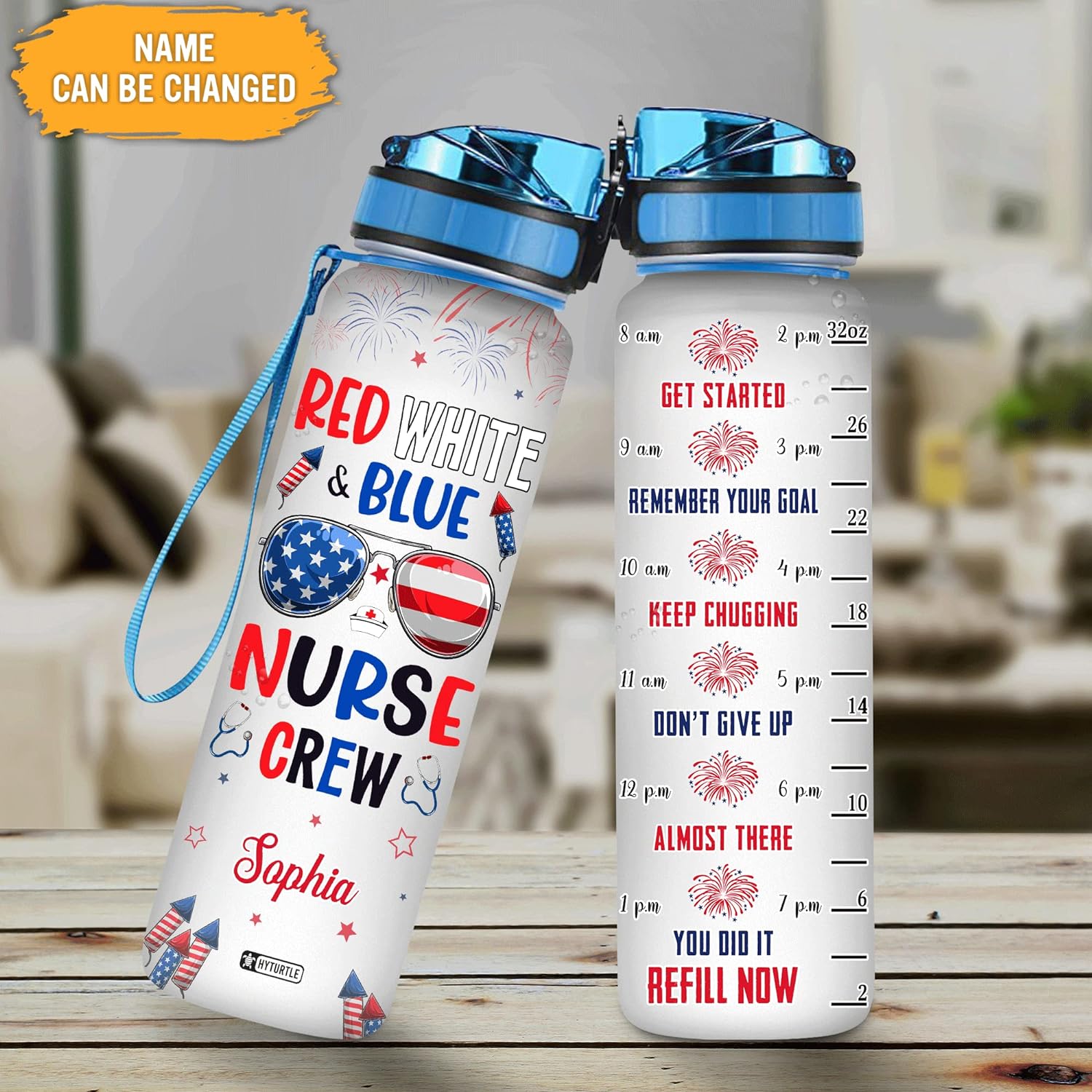 Nurse Crew - Personalized Water Tracker Bottle 32oz