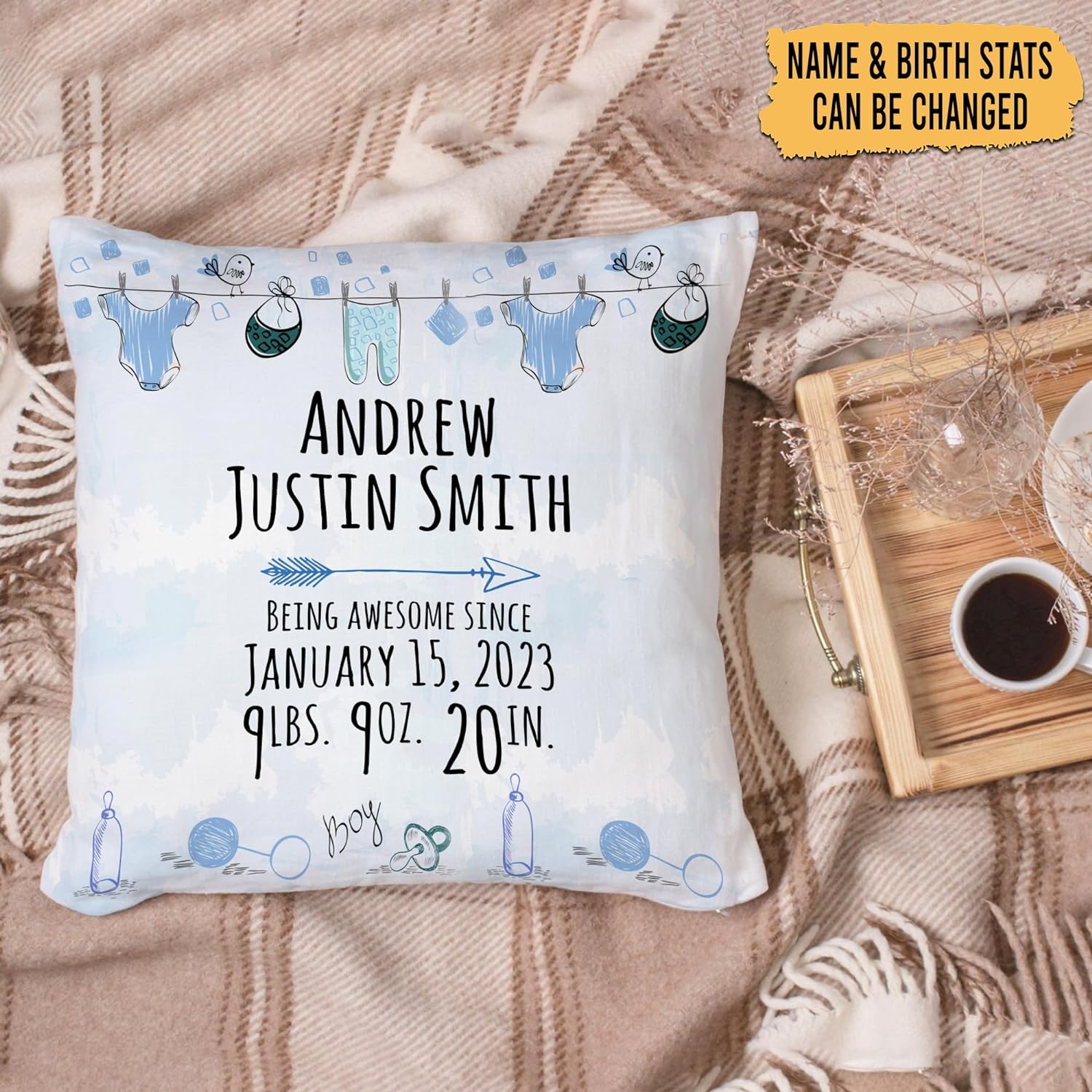 Boys Birthday Theme - Personalized Pillow (Insert Included)