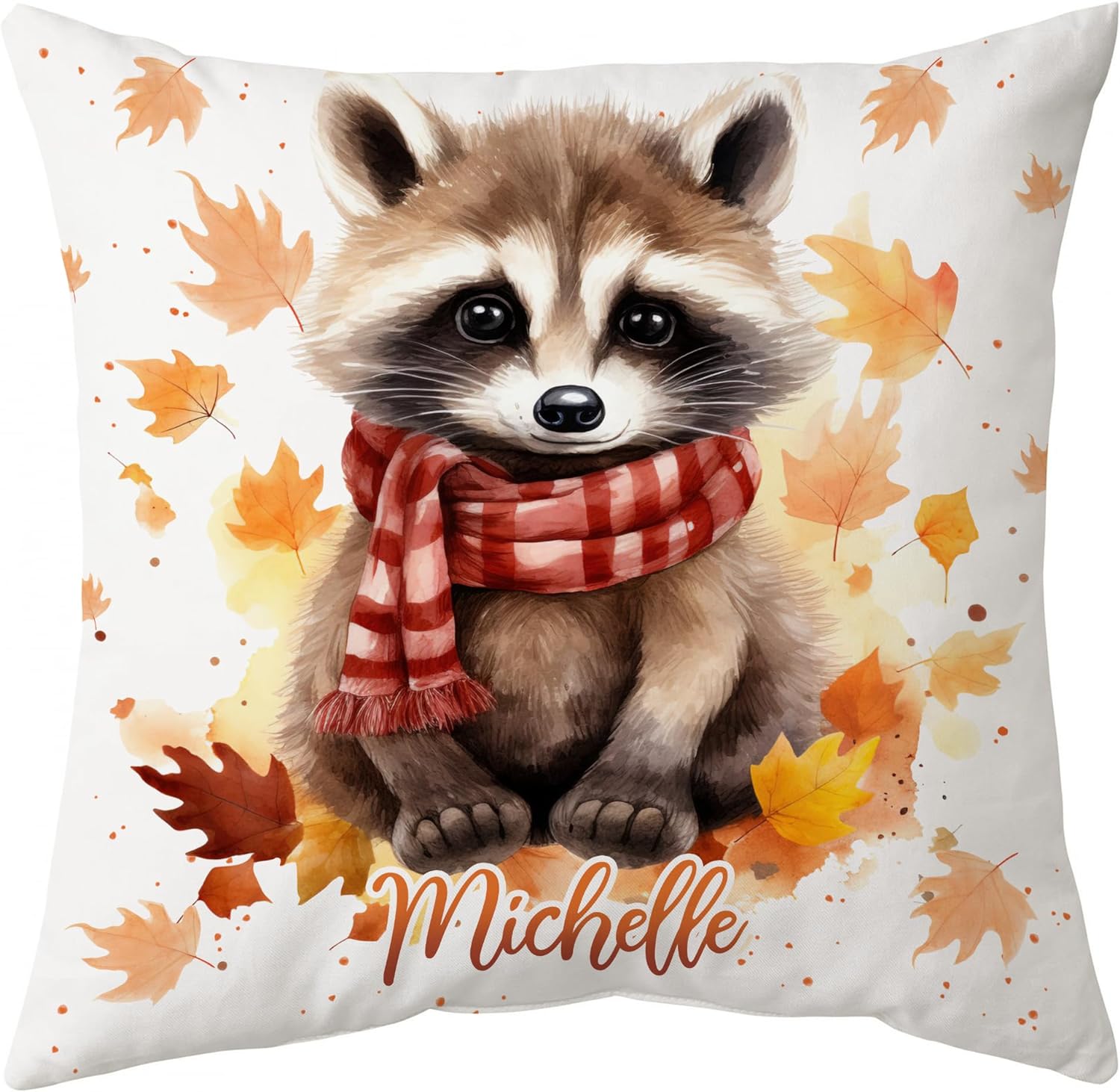 Raccons Maple Leaves - Personalized Pillow(Insert Included)