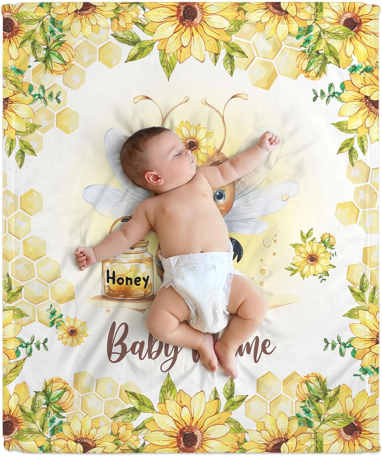 Bee Baby Blanket - Personalized Blanket