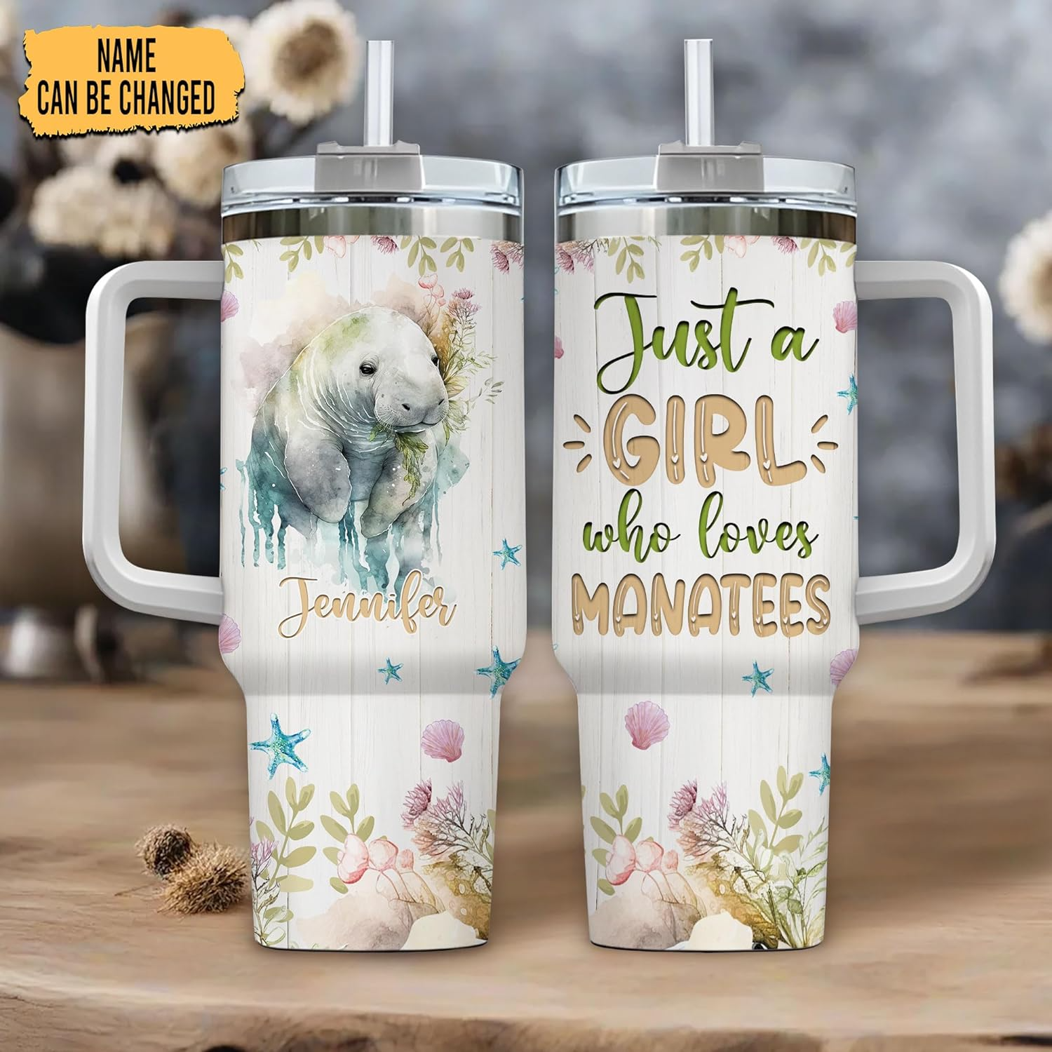 Just a Girl Who Loves Manatee - Personalized Tumbler 40oz with Straw