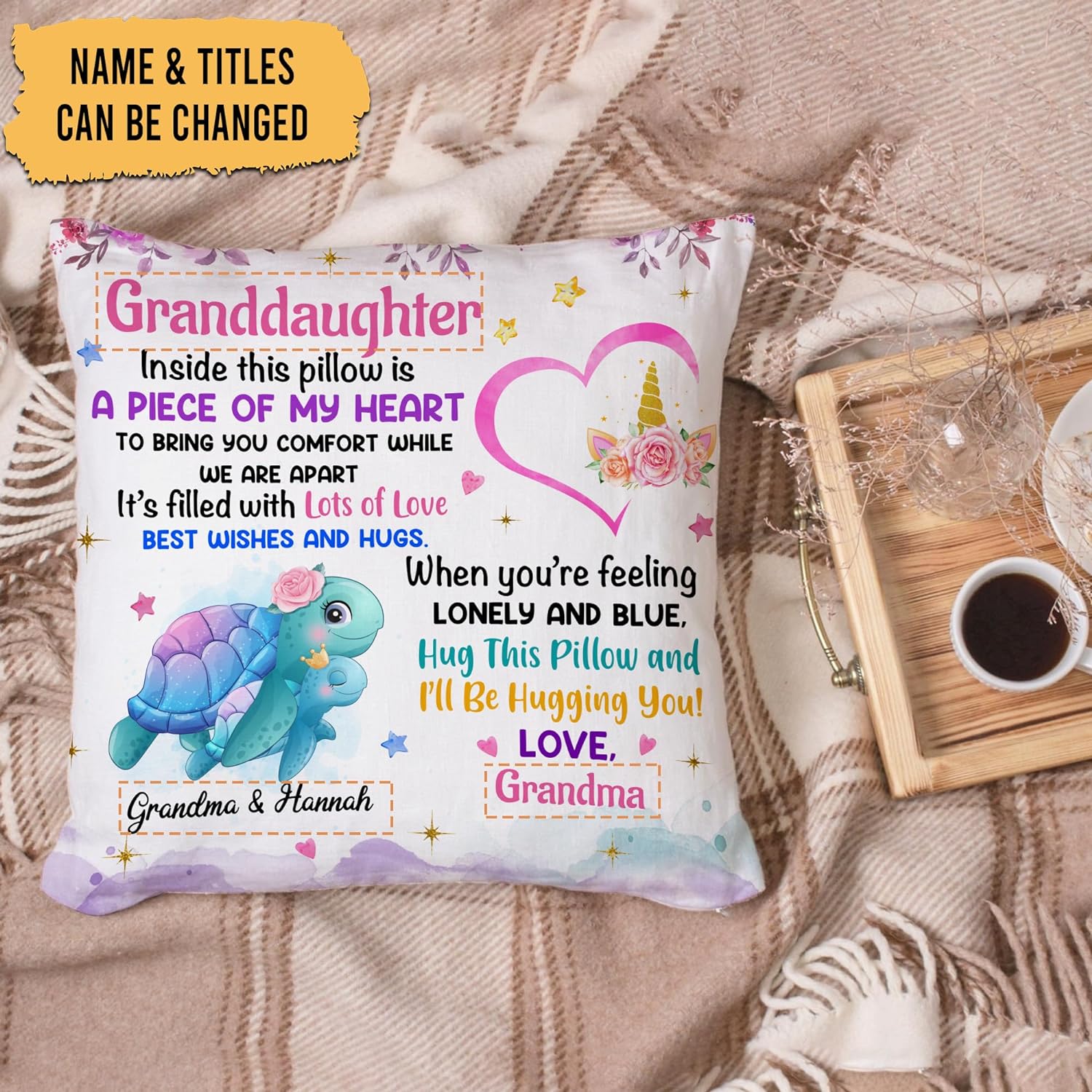 I'll Be Hugging You - Personalized  Pillow (Insert Included)