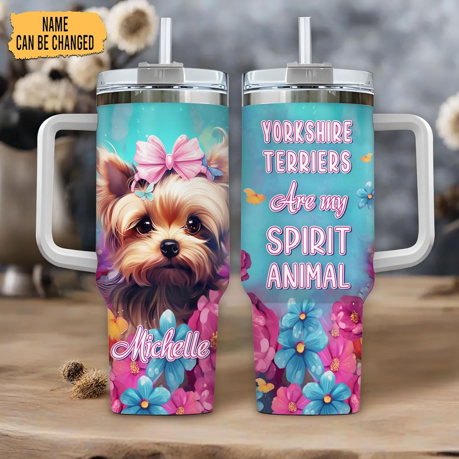 Terrier Are My Spirit Animal - Personalized Tumbler 40oz with Straw