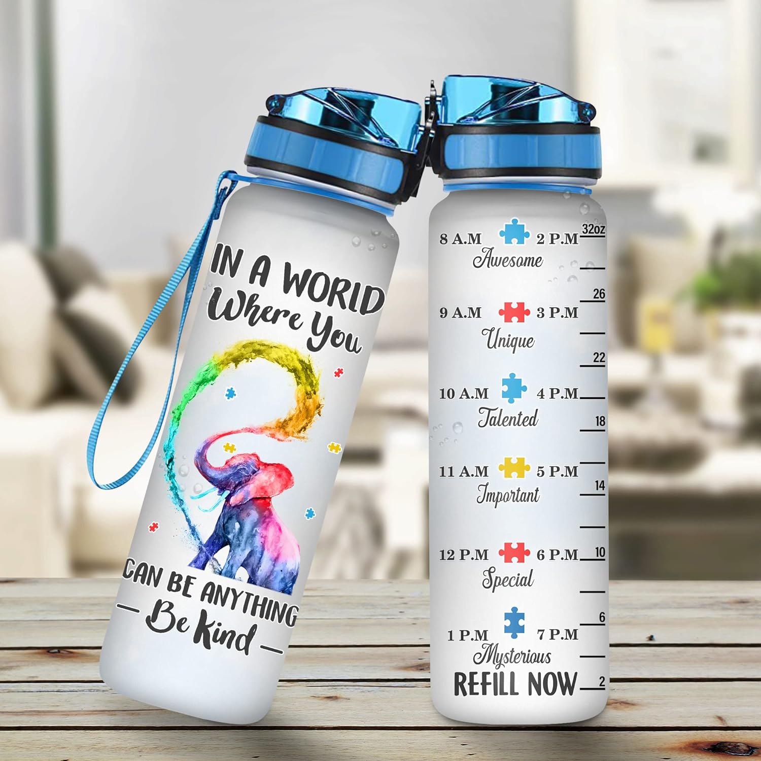 In A World Where You Can Be - Water Tracker Bottle 32oz