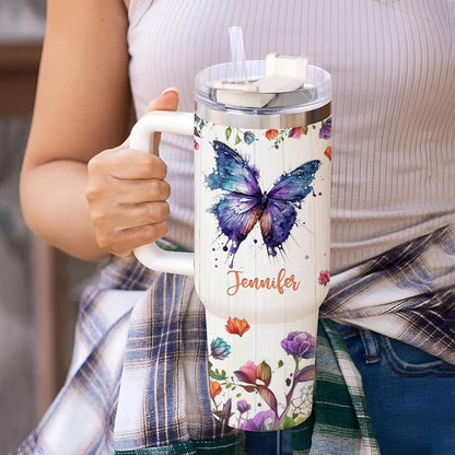 Mallard Duck Tumbler 40oz with Handle & Straw – Personalized Stainless Steel Insulated Travel Cup with Lid – Unique Gift for Duck Lovers