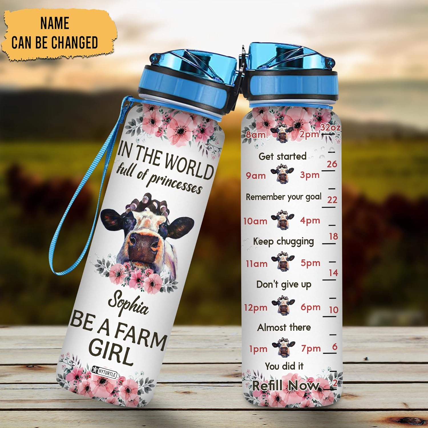 In The World Full Of Princesses - Personalized Water Tracker Bottle 32oz