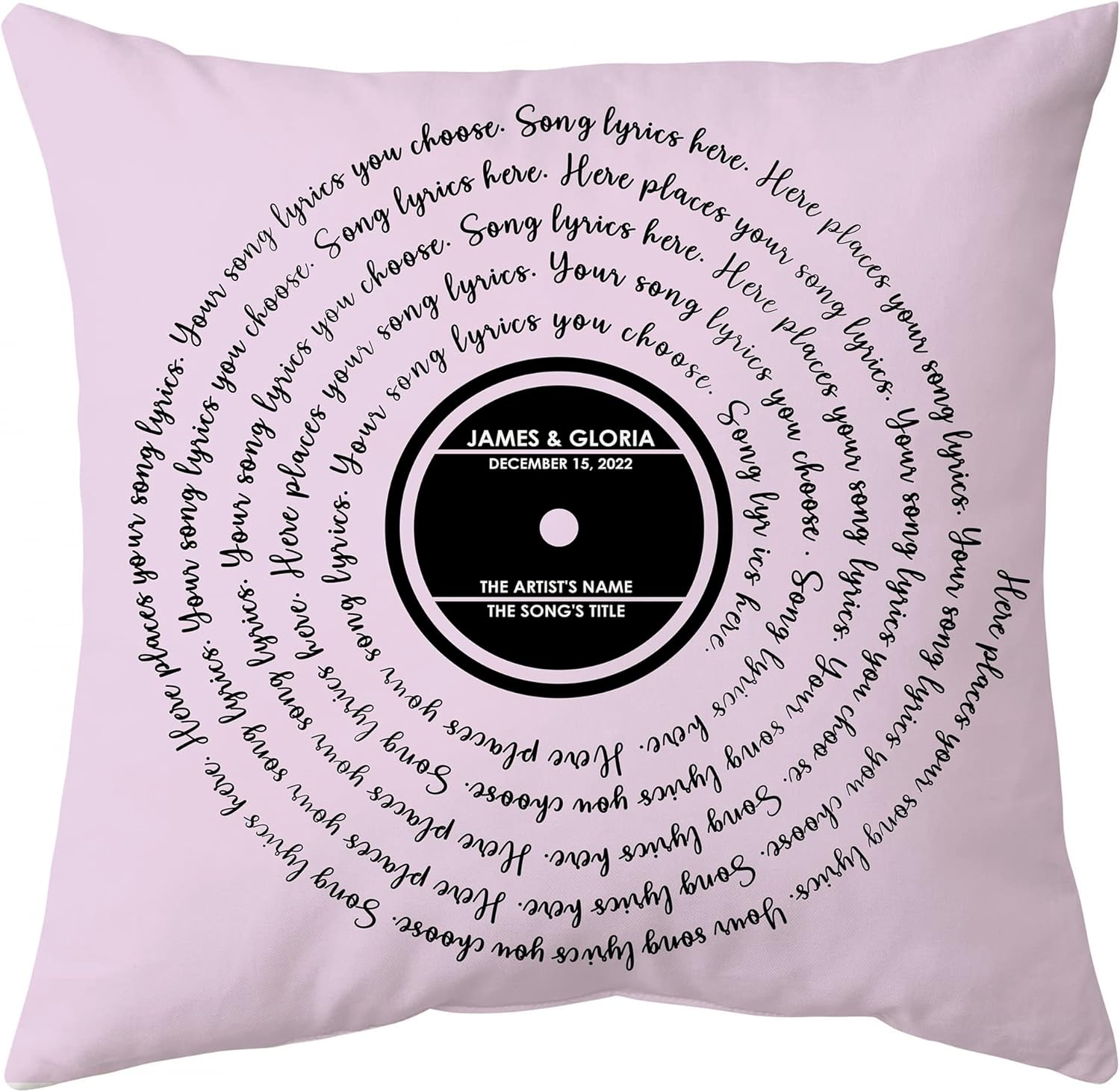 Valentine Song Lyrics - Personalized Pillow(Insert Included)