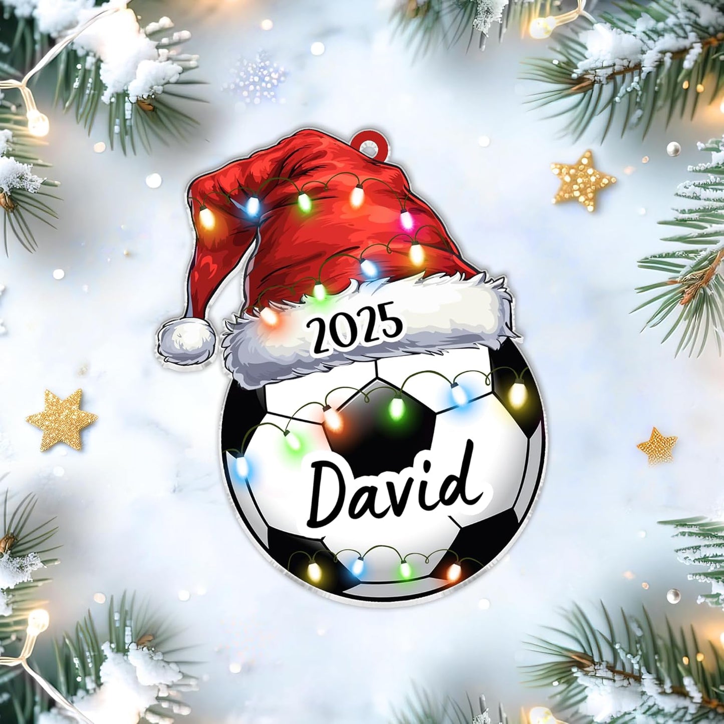 Soccer Player Cut Acrylic Ornament – Personalized Christmas Gift for Coach, Player, or Team Fan – Sports Keepsake Decor