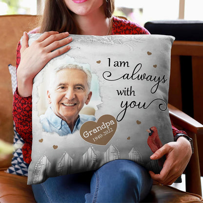 Cardinal Heaven Personalized Memorial Pillow with Insert – Custom Photo Remembrance Cushion – Comforting Gift for Loss of Loved One
