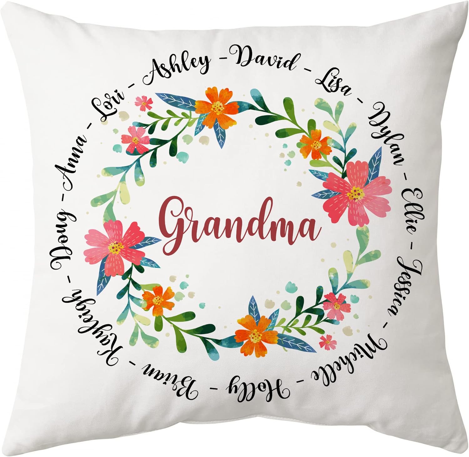 Grandma Floral Pattern - Personalized Pillow(Insert Included)