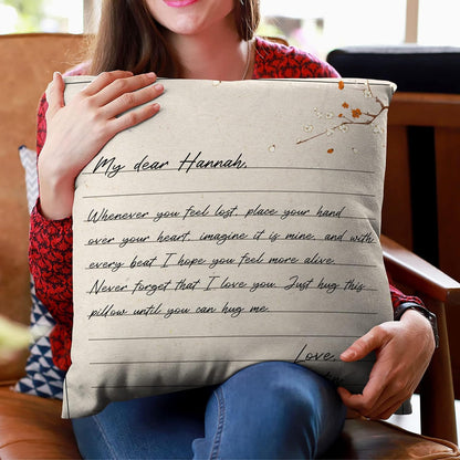 Love Letter Personalized Pillow with Insert – Long Distance Couple Cushion – Cozy Valentine’s or Anniversary Gift for Him or Her