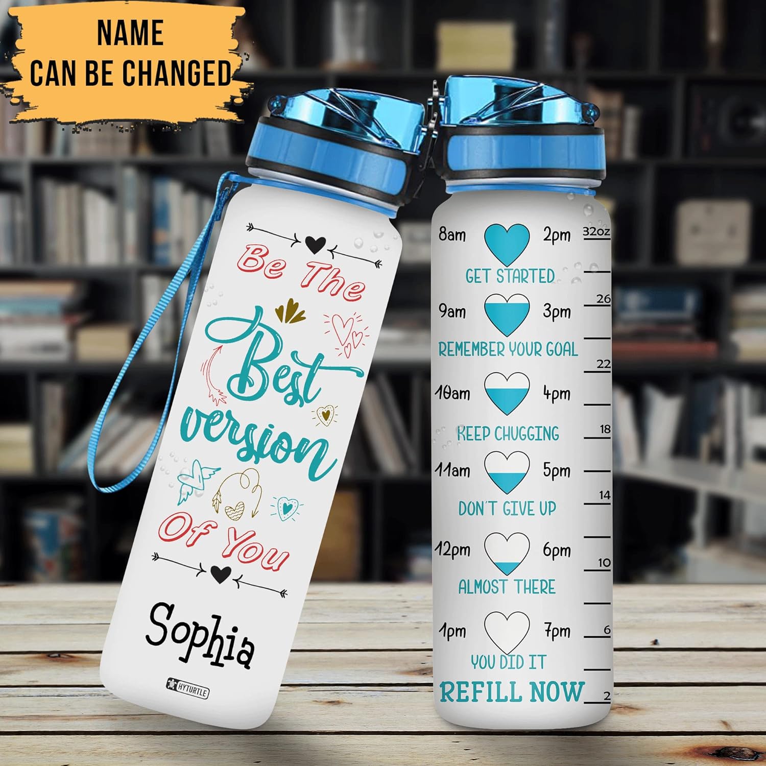 Be The Best Version Of You - Personalized Water Tracker Bottle 32oz