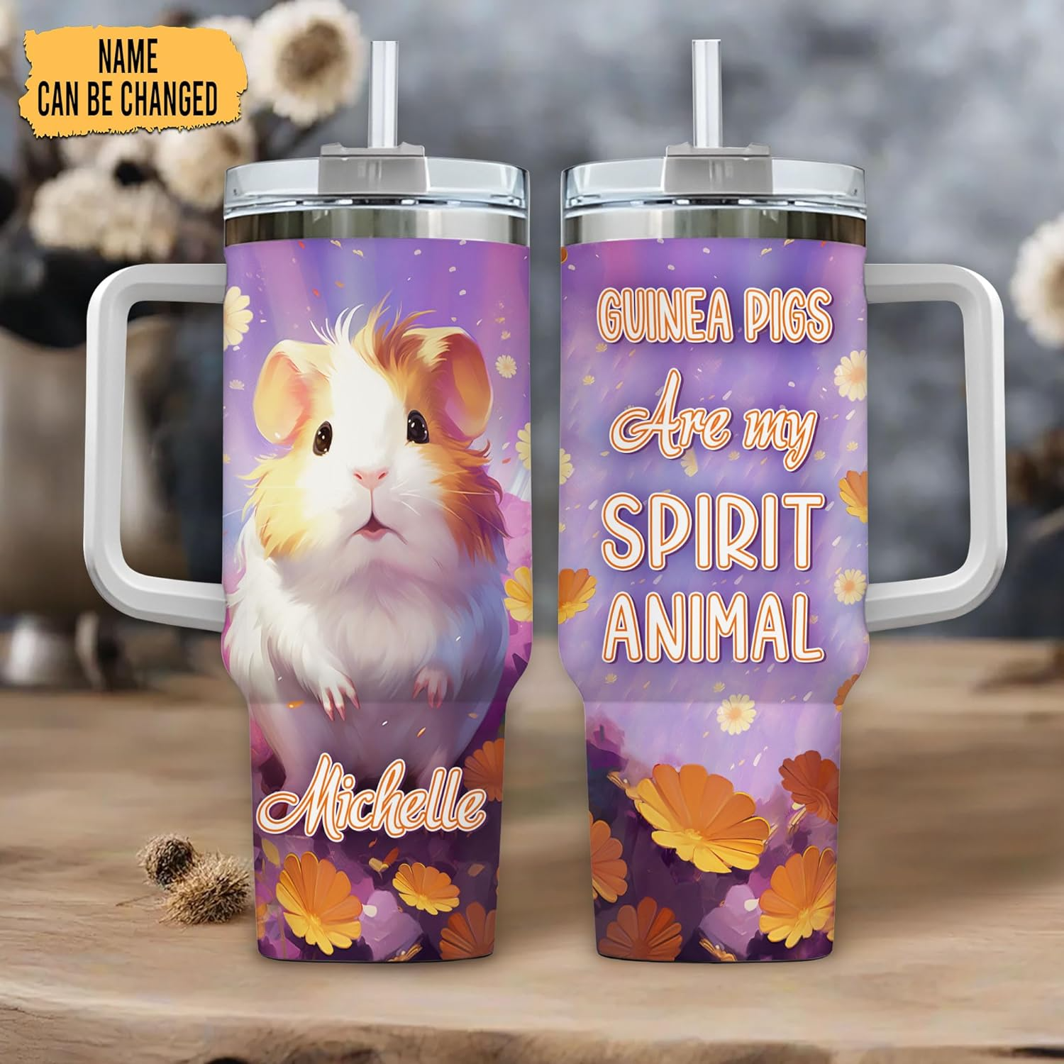 Guinea Pig Are My Spirit Animal - Personalized Tumbler 40oz with Straw