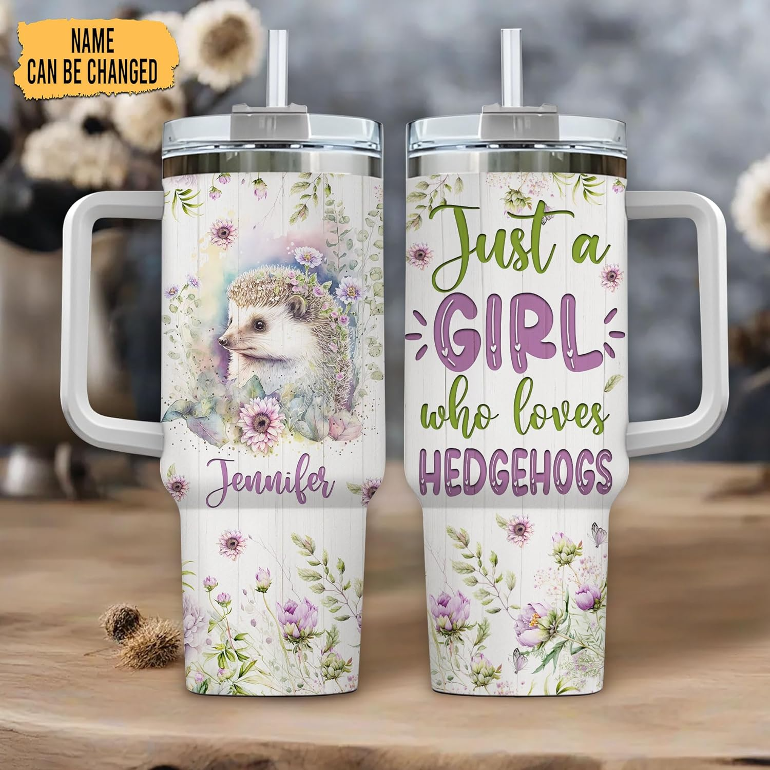 Just a Girl Who Loves Hedgehog  - Personalized Tumbler 40oz with Straw