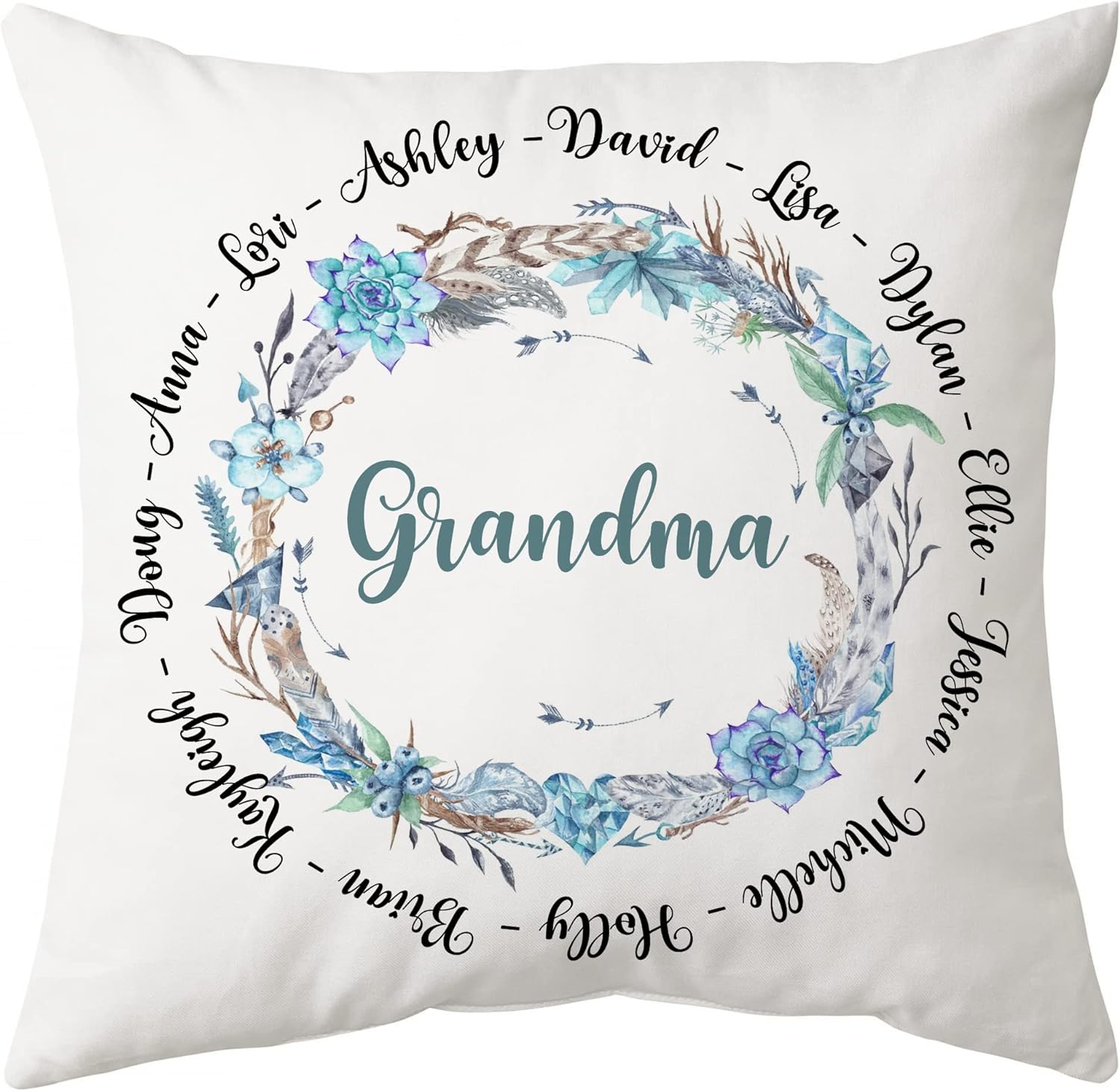 Grandma Floral Pattern - Personalized Pillow(Insert Included)