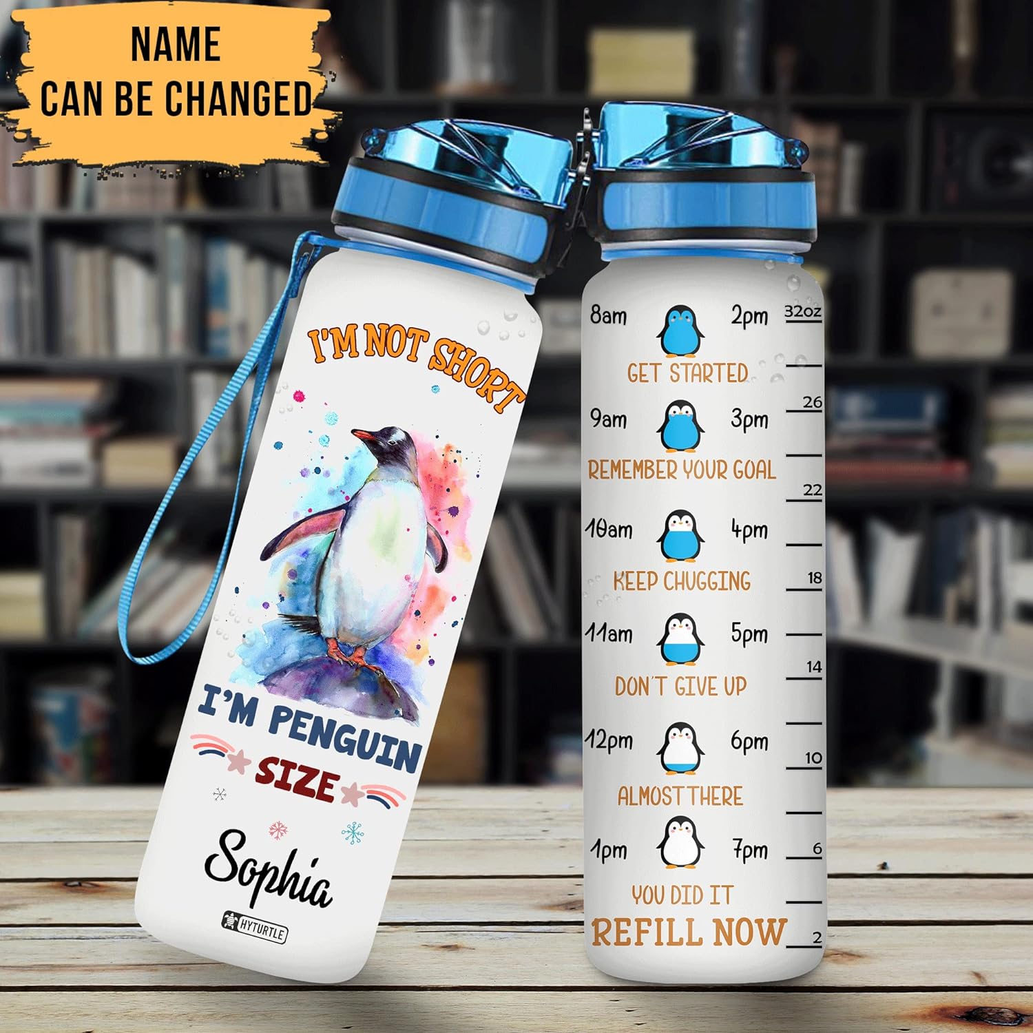 I'm Penguin Size - Personalized Water Tracker Bottle 32oz