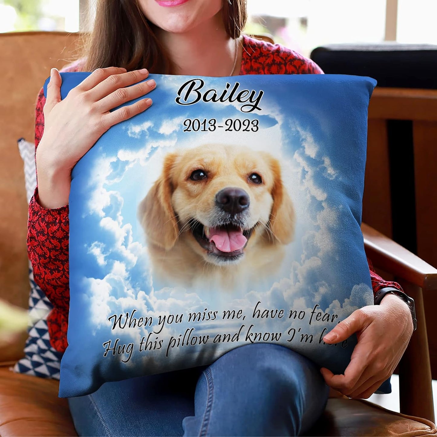 Paw Print Pet Memorial Personalized Pillow with Insert – Custom Name Photo Cushion – Healing Sympathy Gift for Dog Lovers
