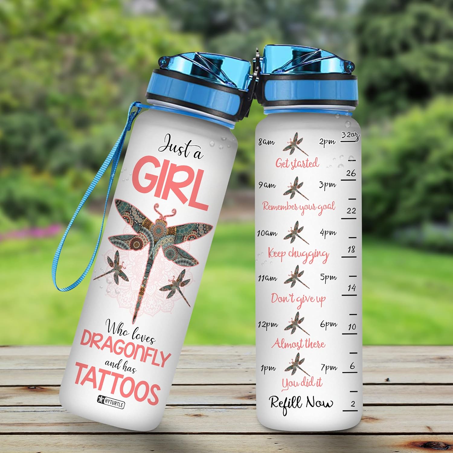 Just A Girl Who Loves Dragonfly - Water Tracker Bottle 32oz