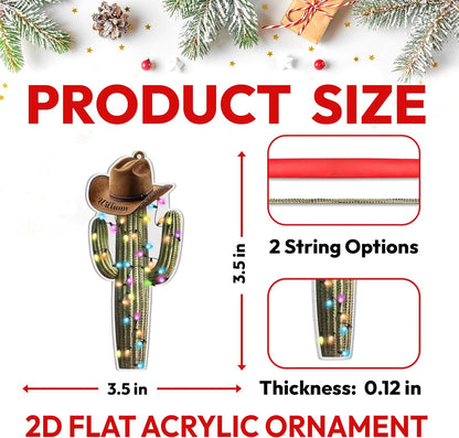 Cowboy Western Scene Cut Acrylic Ornament – Personalized Christmas Gift for Country Lover, Horse Rider, or Ranch Enthusiast