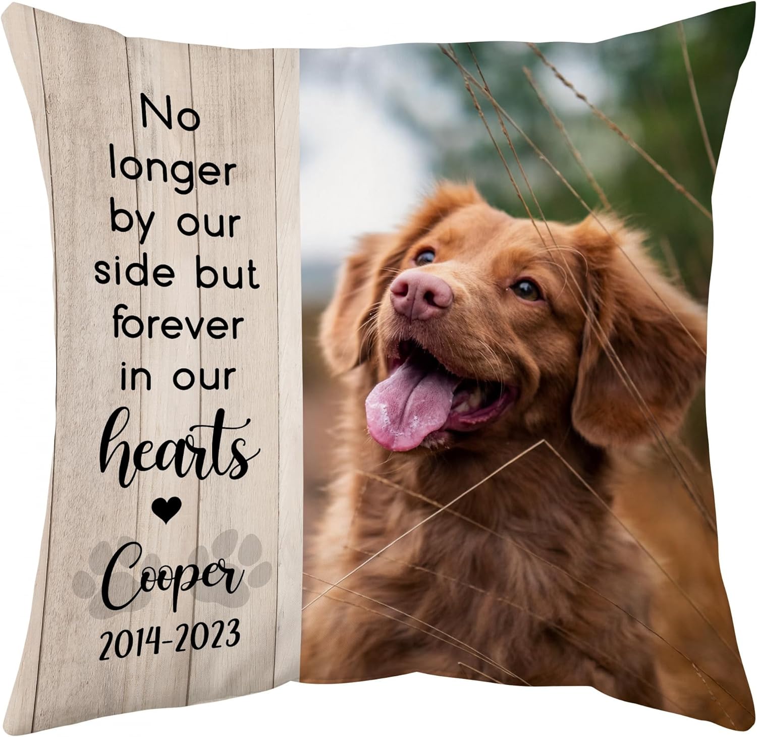 No Longer By Our Side But Forever In Heart - Personalized Photo Pillow