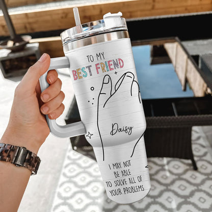 Best Friend Promise Tumbler 40oz with Handle & Straw – Personalized Stainless Steel Insulated Cup with Lid – Unique Friendship Gift