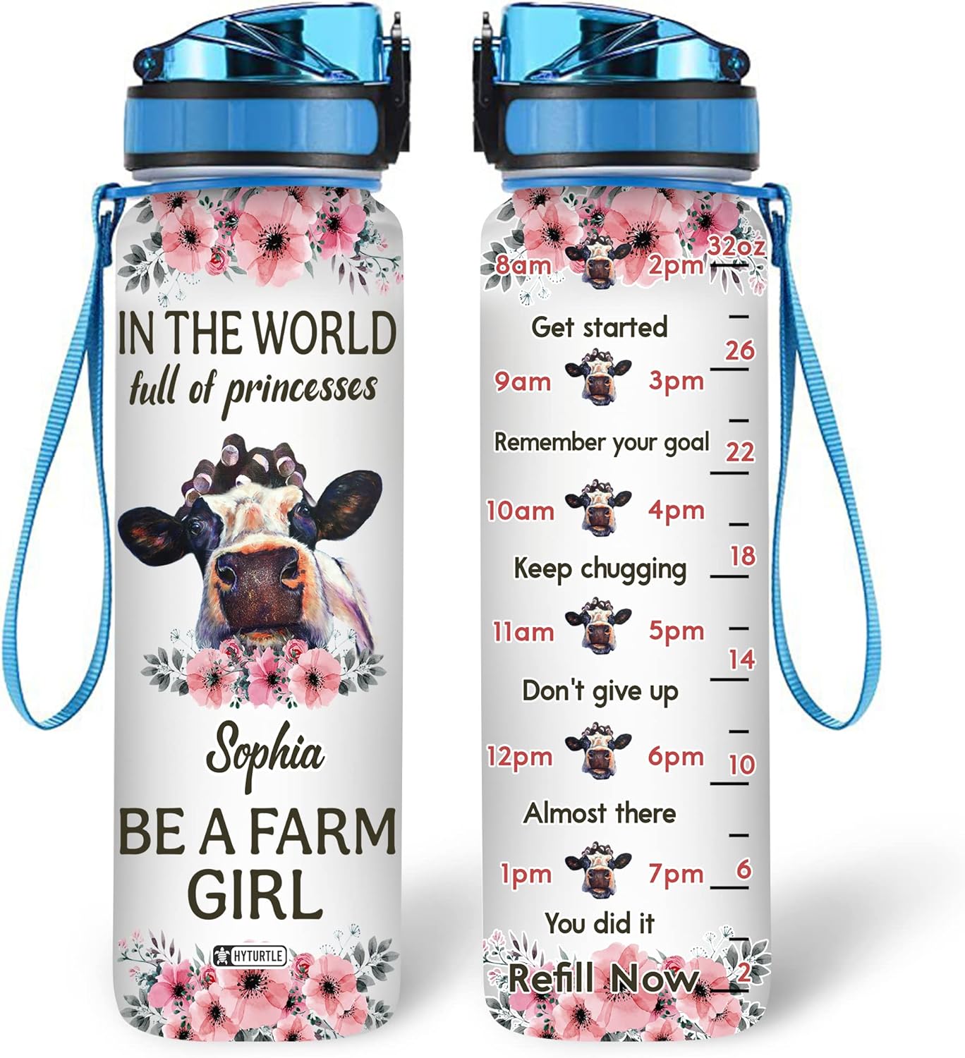 In The World Full Of Princesses - Personalized Water Tracker Bottle 32oz