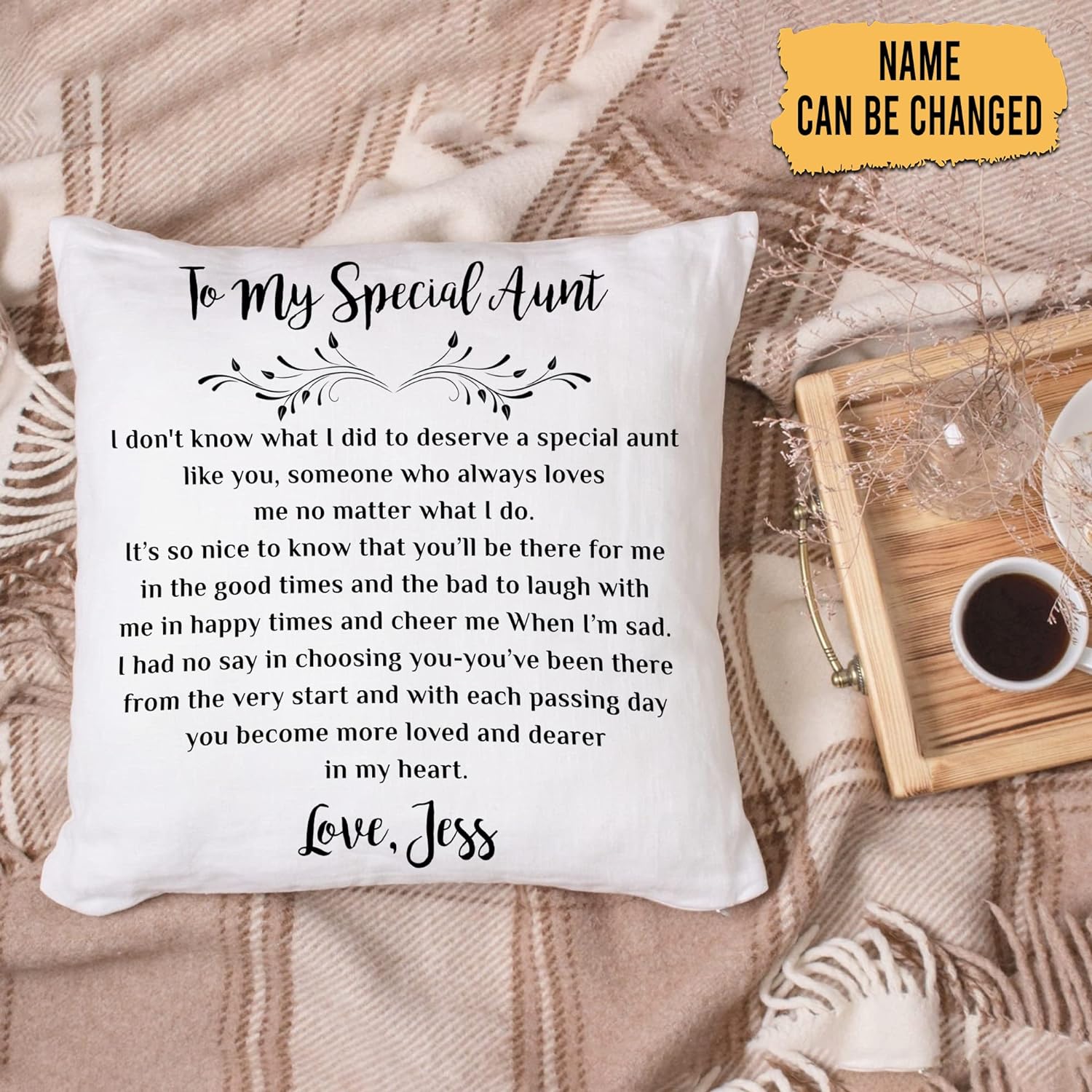 To My Special Aunt - Personalized Pillow (Insert Included)