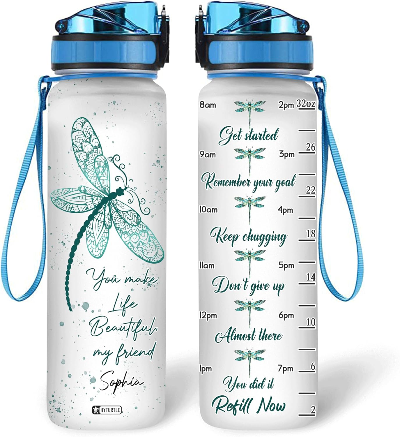 You Make Life Beautiful - Personalized Water Tracker Bottle 32oz