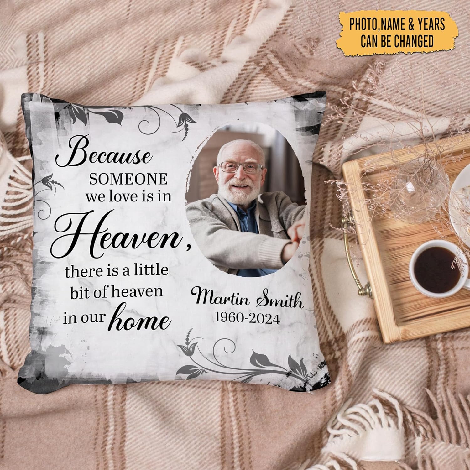 Because Someone We Love Is In Heaven - Personalized Photo Pillow