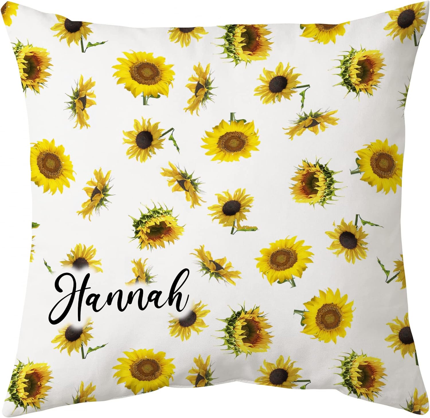 Sunflower Pattern - Personalized Pillow (Insert Included)