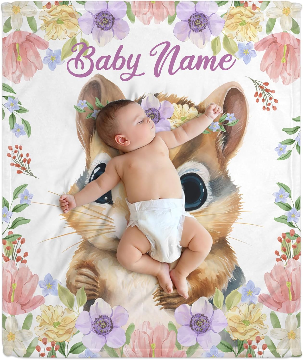 Squirrel Baby Blanket - Personalized Blanket