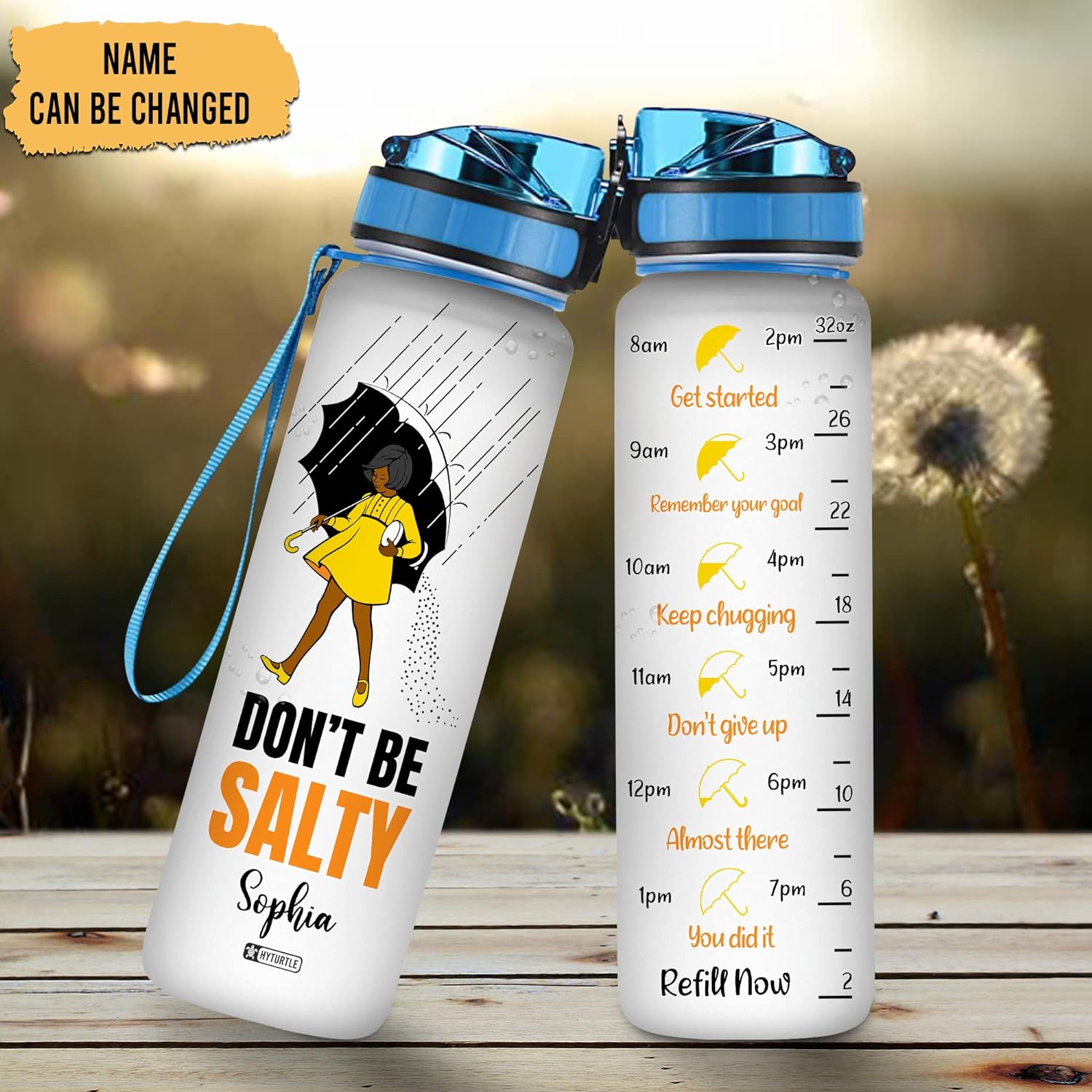 Don't Be Salty - Personalized Water Tracker Bottle 32oz