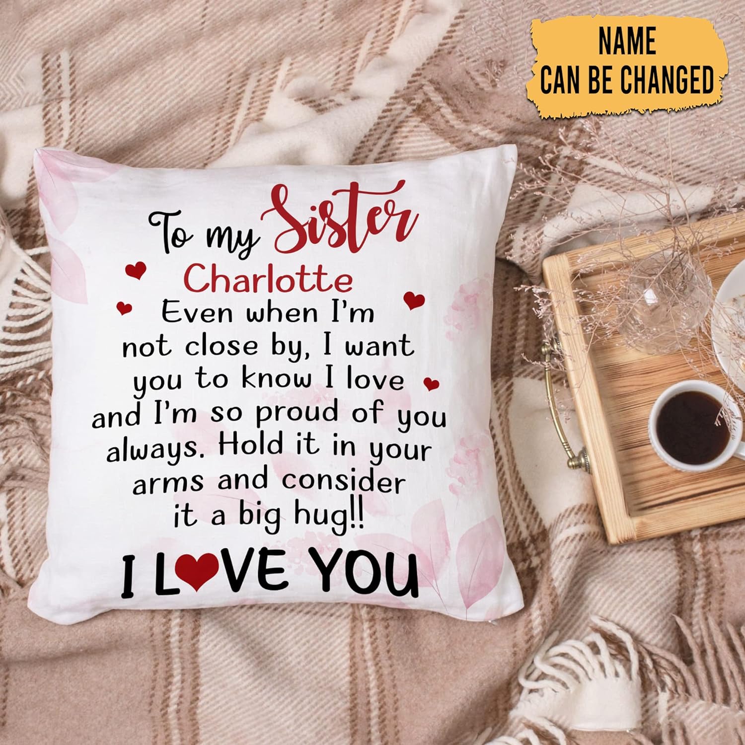 Sister Pattern - Personalized Pillow (Insert Included)