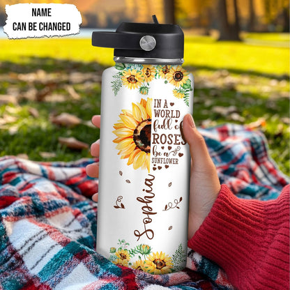 Dog Paw Water Bottle 32oz – Insulated Stainless Steel Bottle with Leak-Proof Lid – Personalized Pet Lover Gift