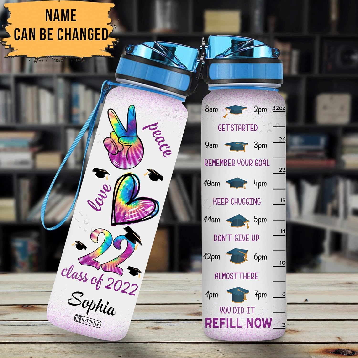 Class Of 2022 Senior - Personalized Water Tracker Bottle 32oz