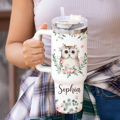 Just A Girl Who Loves Owl - Personalized Tumbler 40oz with Straw