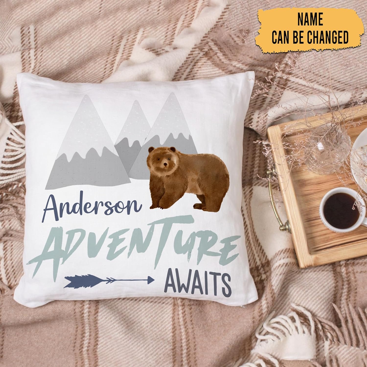 Adventure Awaits - Personalized Pillow (Insert Included)