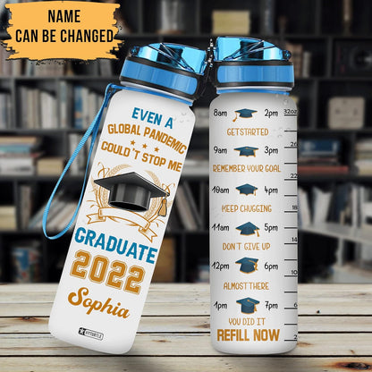 Graduated Despite Global Pandemic Challenges - Personalized Water Tracker Bottle 32oz