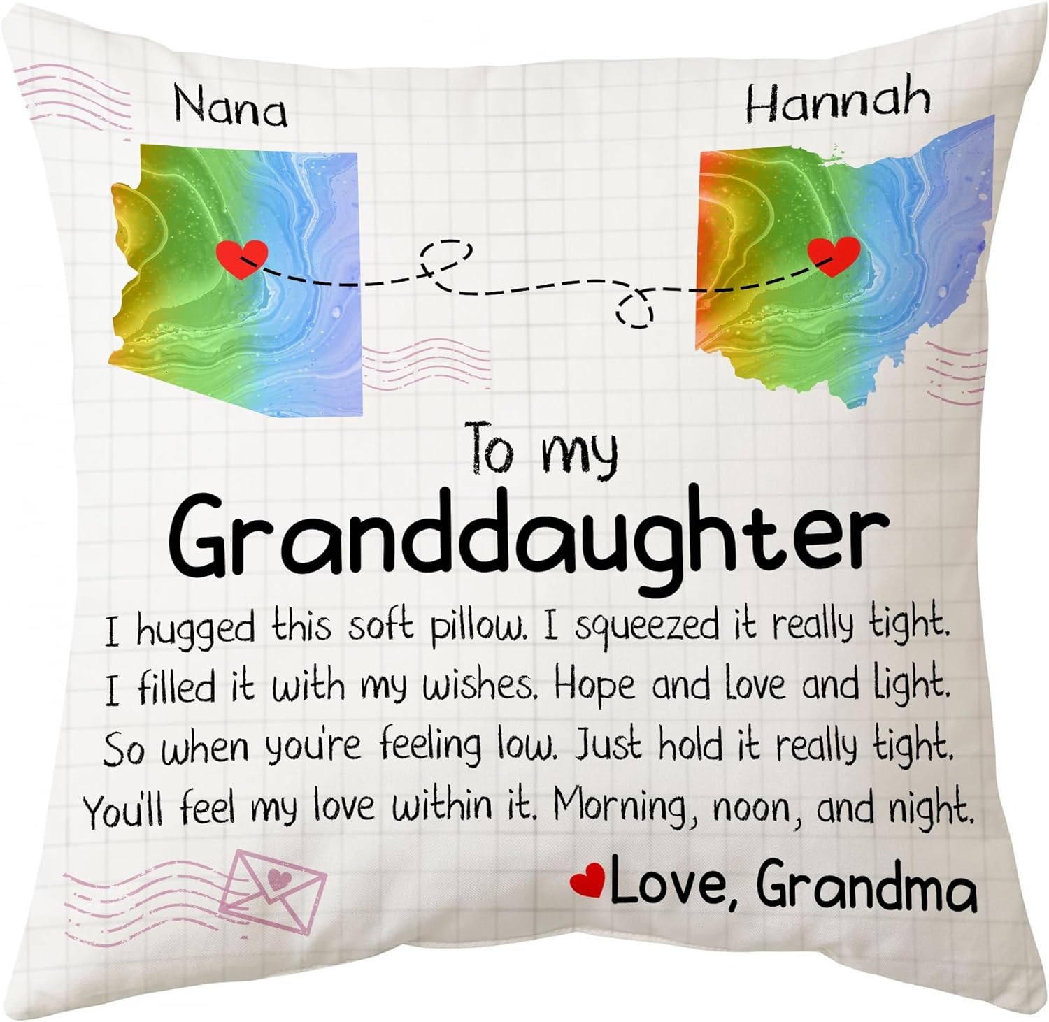 To My Granddaughter Pattern - Personalized  Pillow (Insert Included)