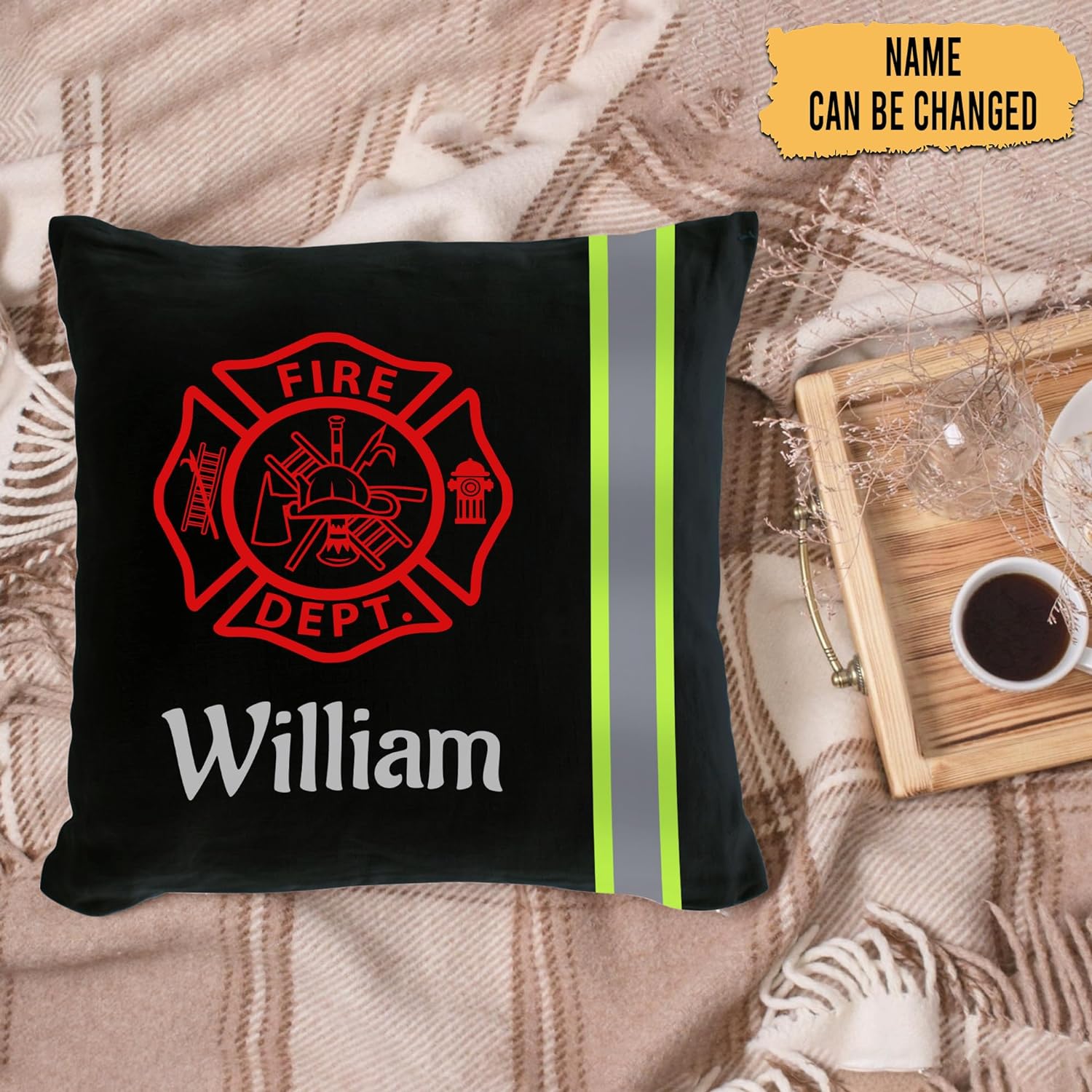 Firefighter Theme - Personalized Pillow (Insert Included)
