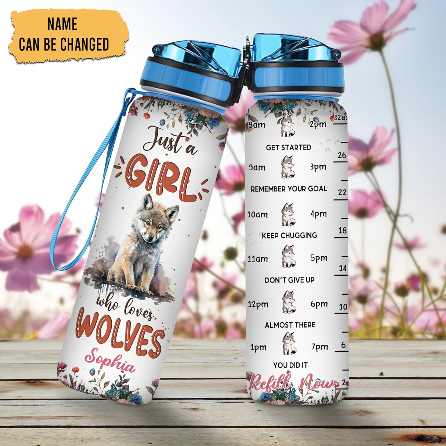 Beagle Lovers Water Bottle Tracker 32oz – Personalized Motivational Water Bottle with Time Marker – Unique Gift for Dog Moms